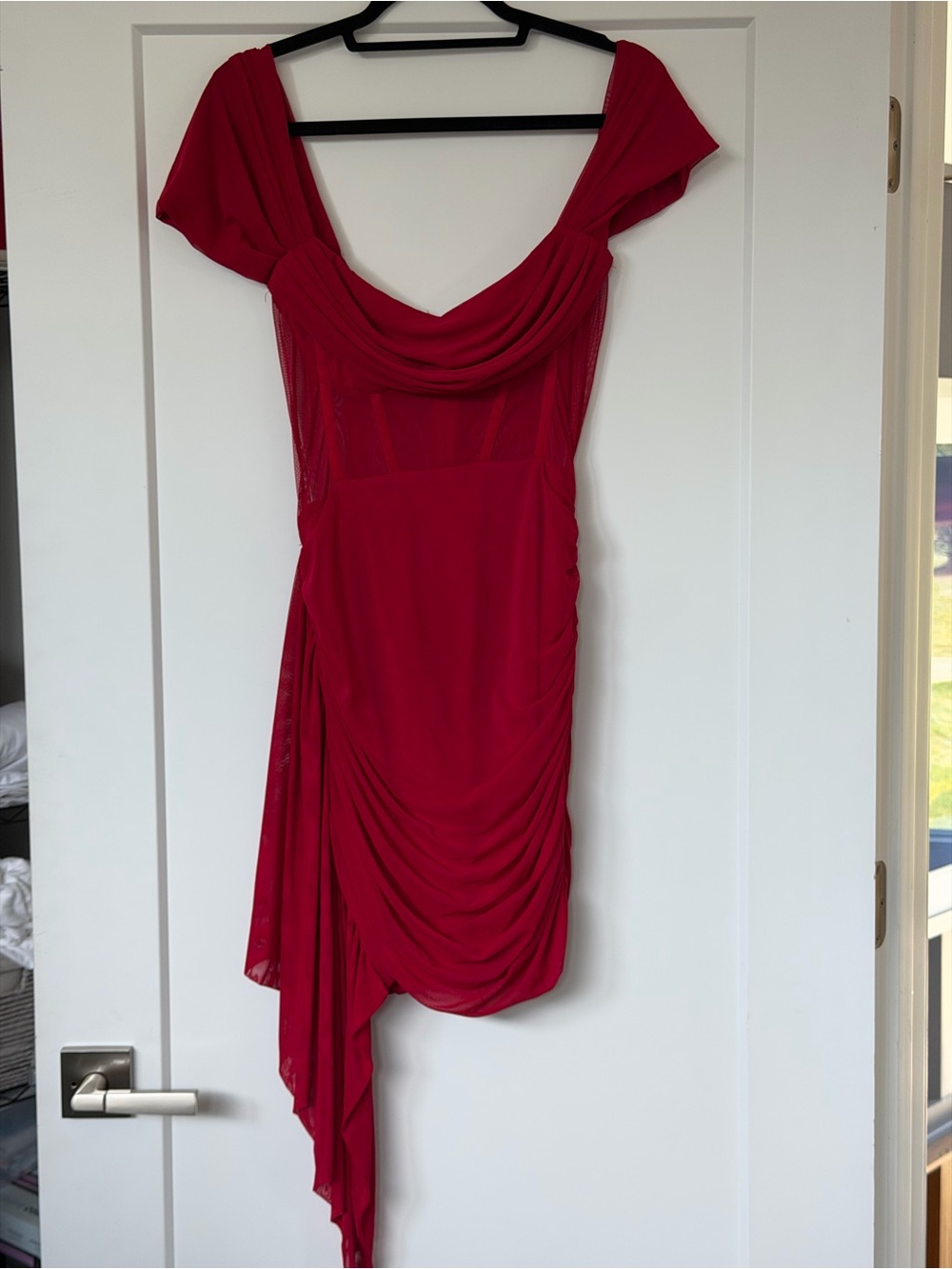 Hello Molly Red Draped Cocktail Dress
